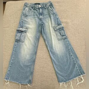 Aeropostale High Rise Wide-Leg Jeans - Light Blue